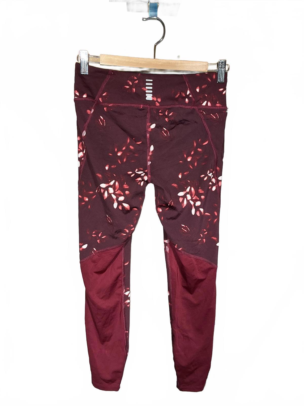 Under Armour Women's Maroon Floral Activewear Leggings