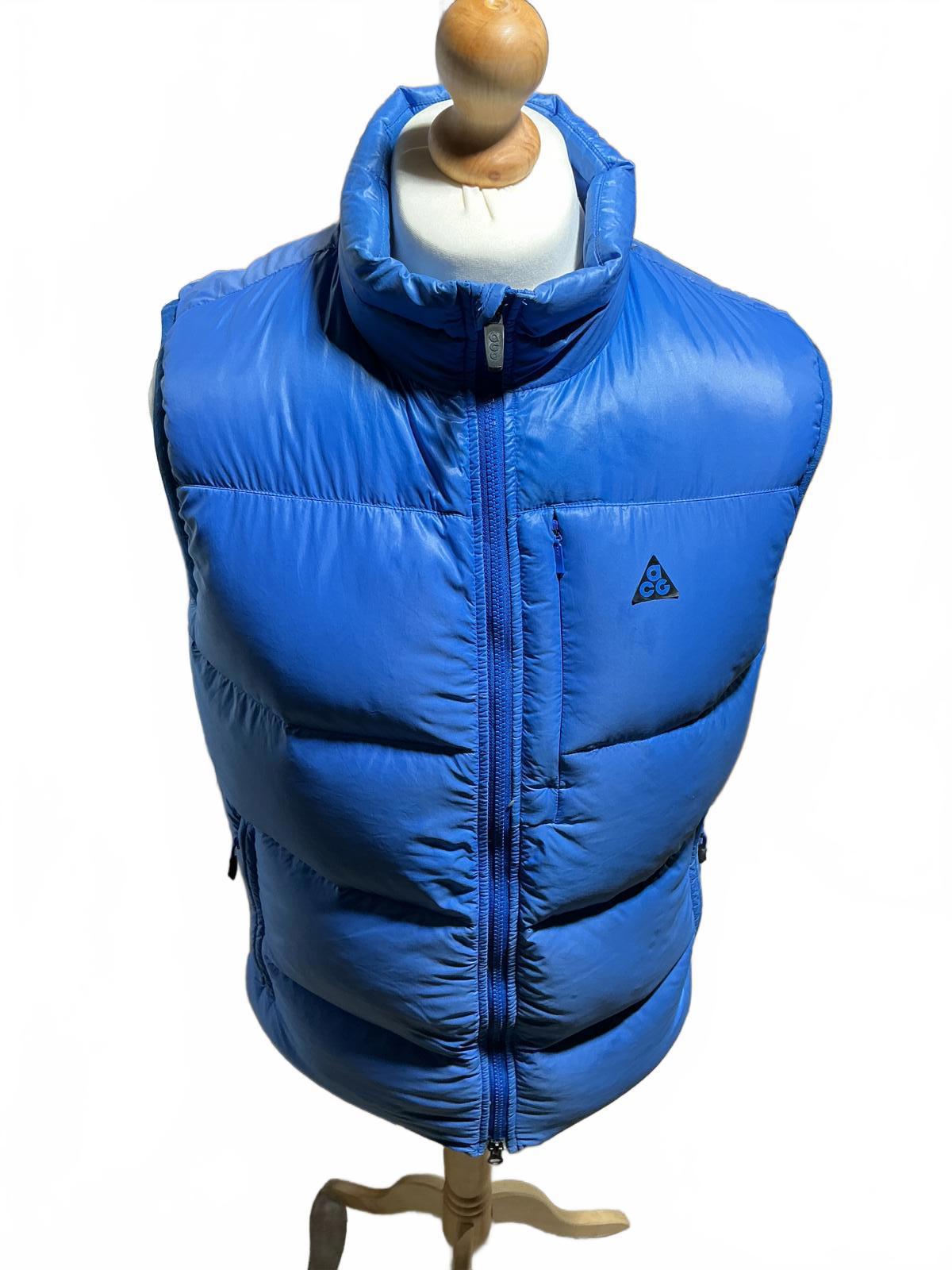 Nike ACG Blue Puffer Vest Sleeveless Jacket Size Regular M Warm Outdoor