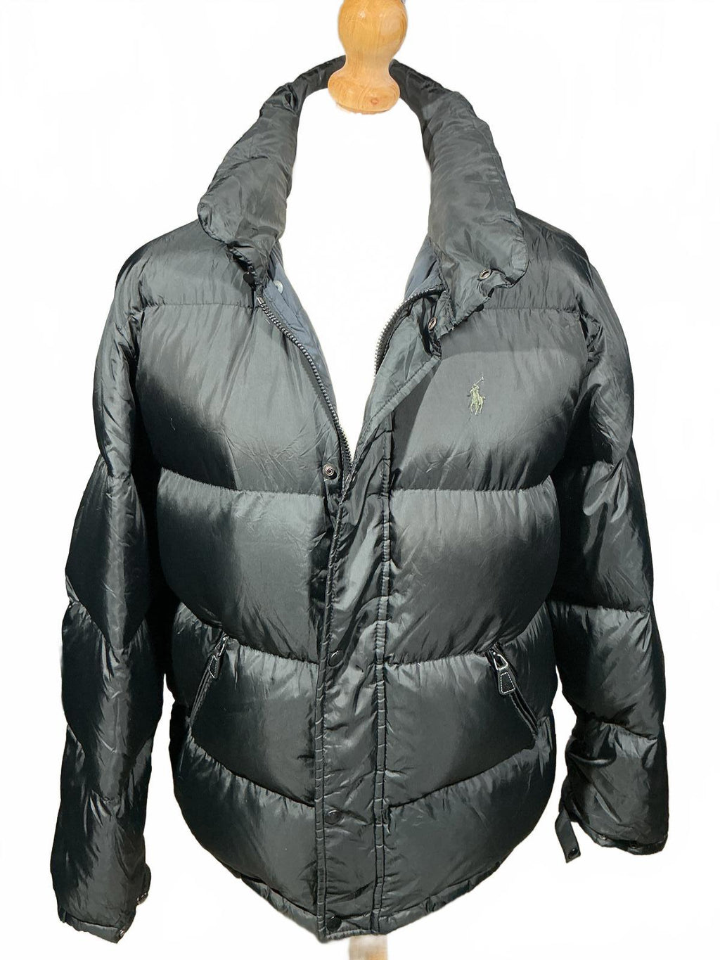 Men's Black Polo Ralph Lauren Puffer Jacket with Hood