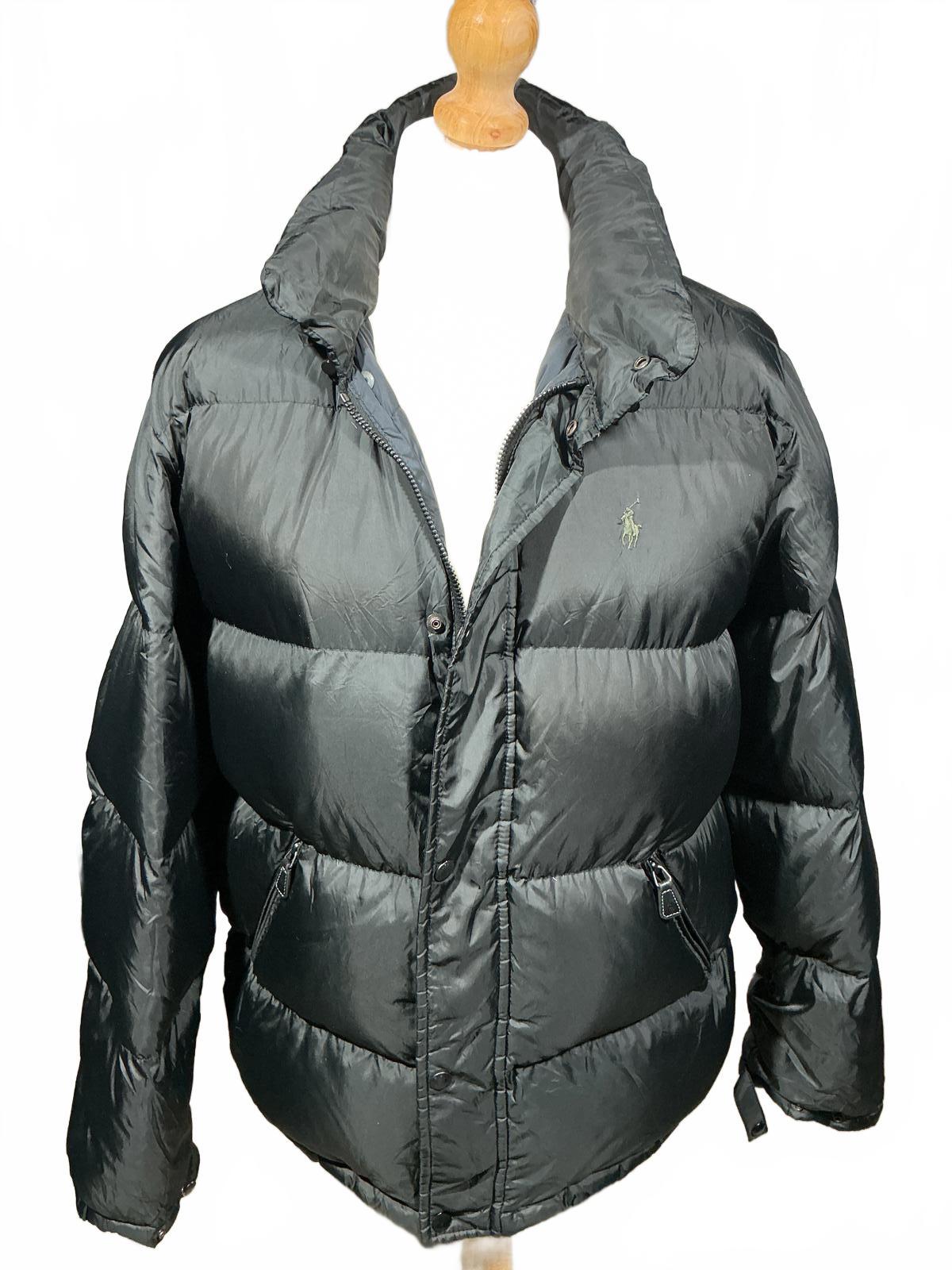 Men's Black Polo Ralph Lauren Puffer Jacket with Hood