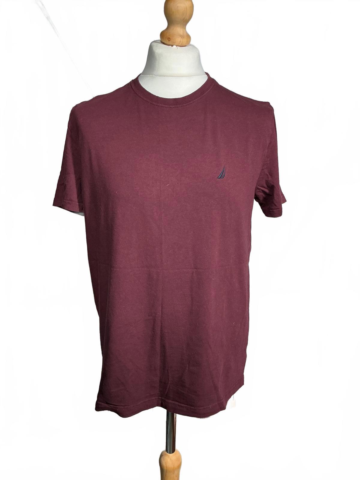 Nautica Men's Burgundy Crew Neck T-Shirt
