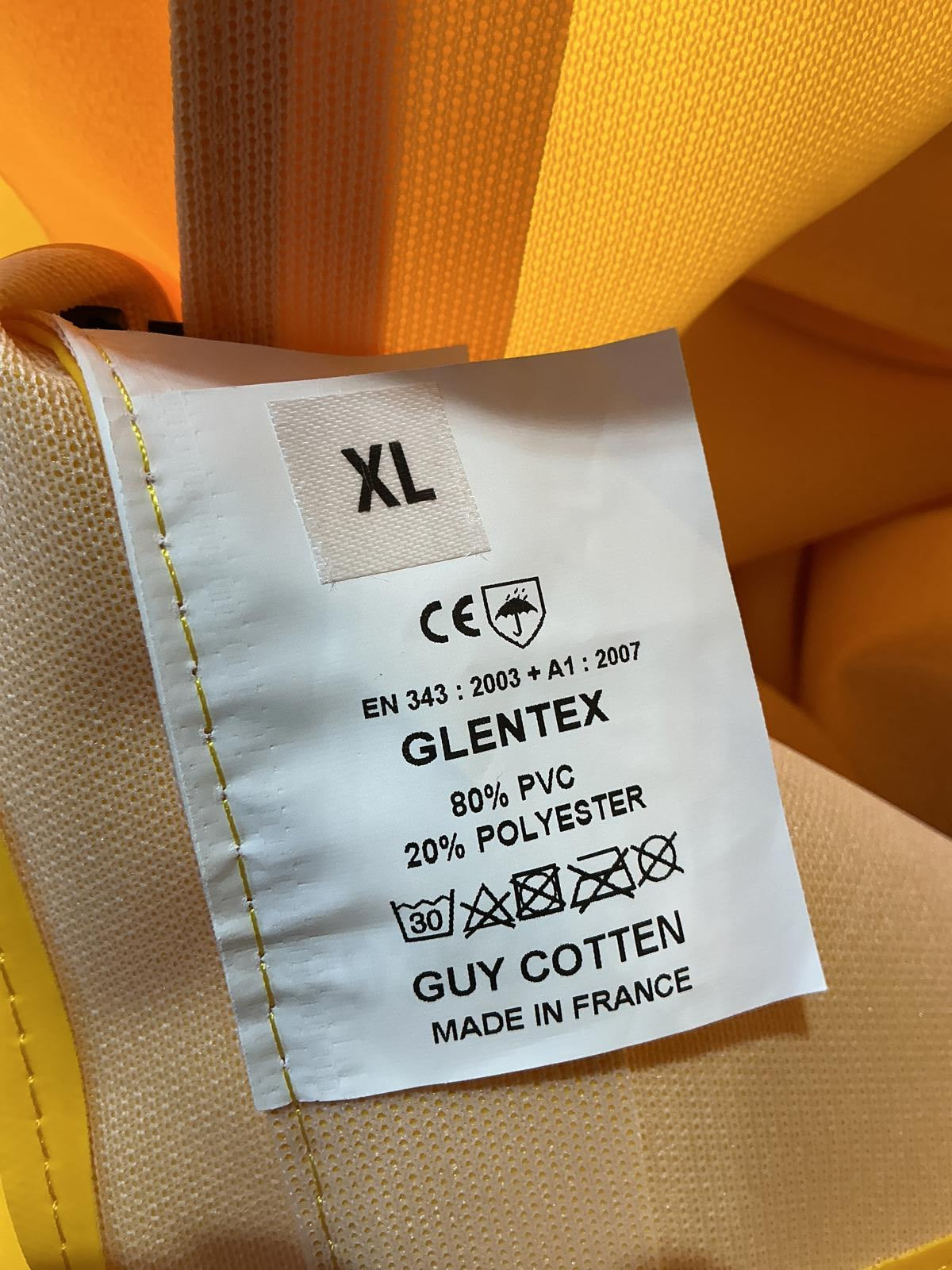 *NWT Ladies Guy Cotten Hecate Yellow Glentex Waterproof Jacket with Hood Size Xl