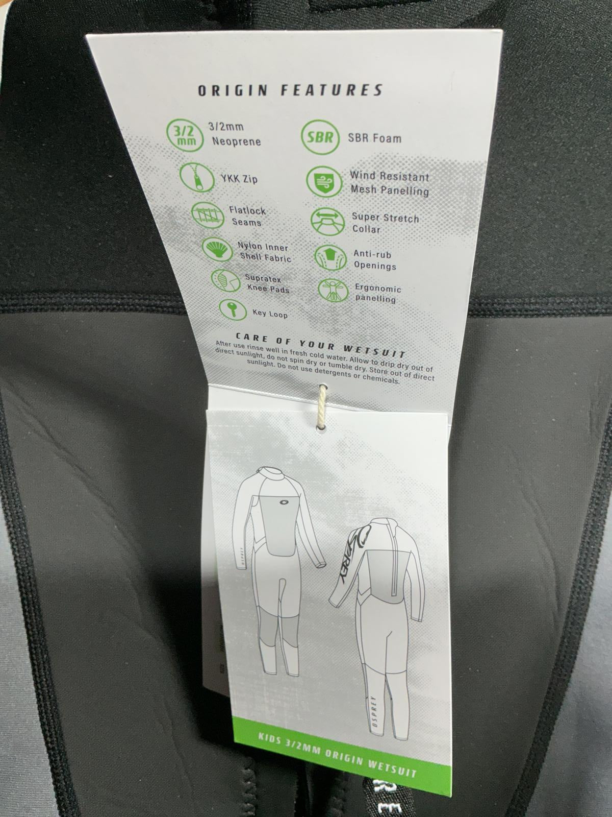 Osprey Kids 3/2mm Origin Wetsuit Size S
