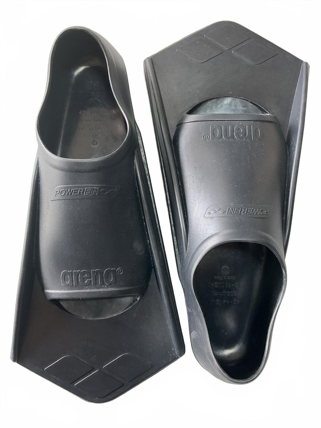 Arena Powerfin Swim Fins Black Size 43-44 UK 9-10 Swim Training Gear