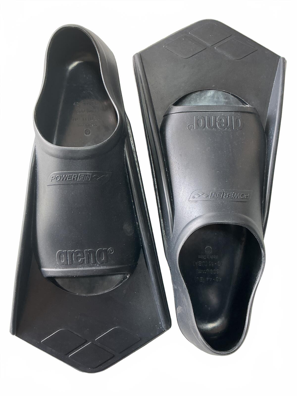 Arena Powerfin Swim Fins Black Size 43-44 UK 9-10 Swim Training Gear
