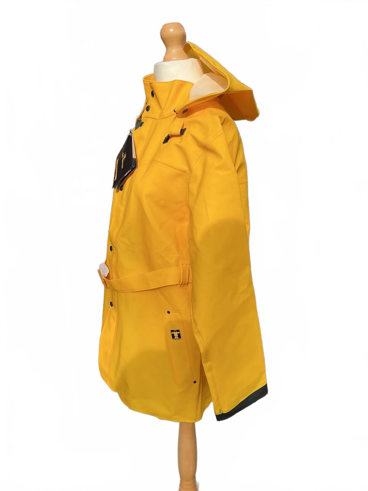 *NWT Ladies Guy Cotten Hecate Yellow Glentex Waterproof Jacket with Hood Size Xl
