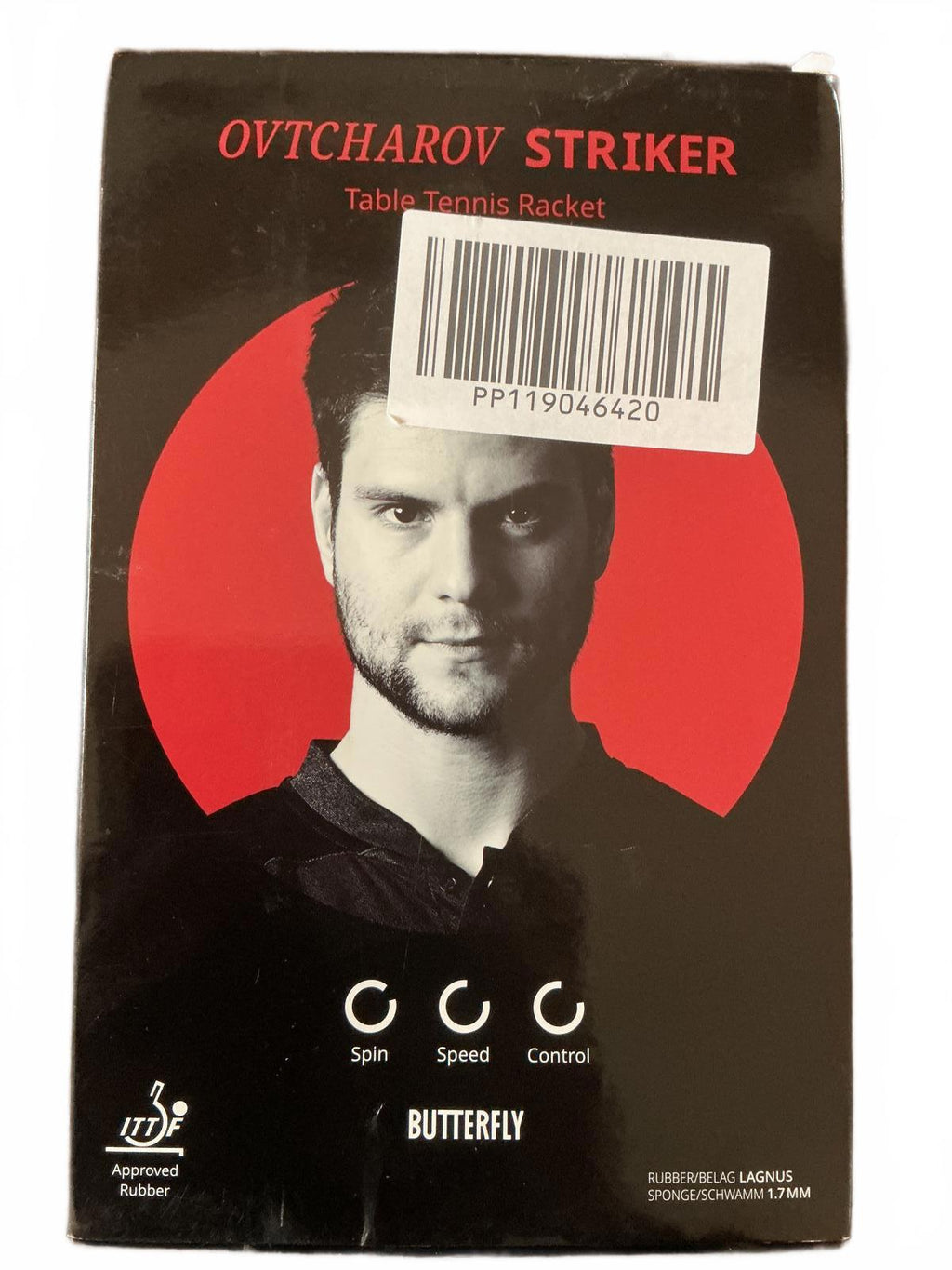 Butterfly Ovtcharov Striker Table Tennis Racket Rubber 1.7mm Spin Speed Control