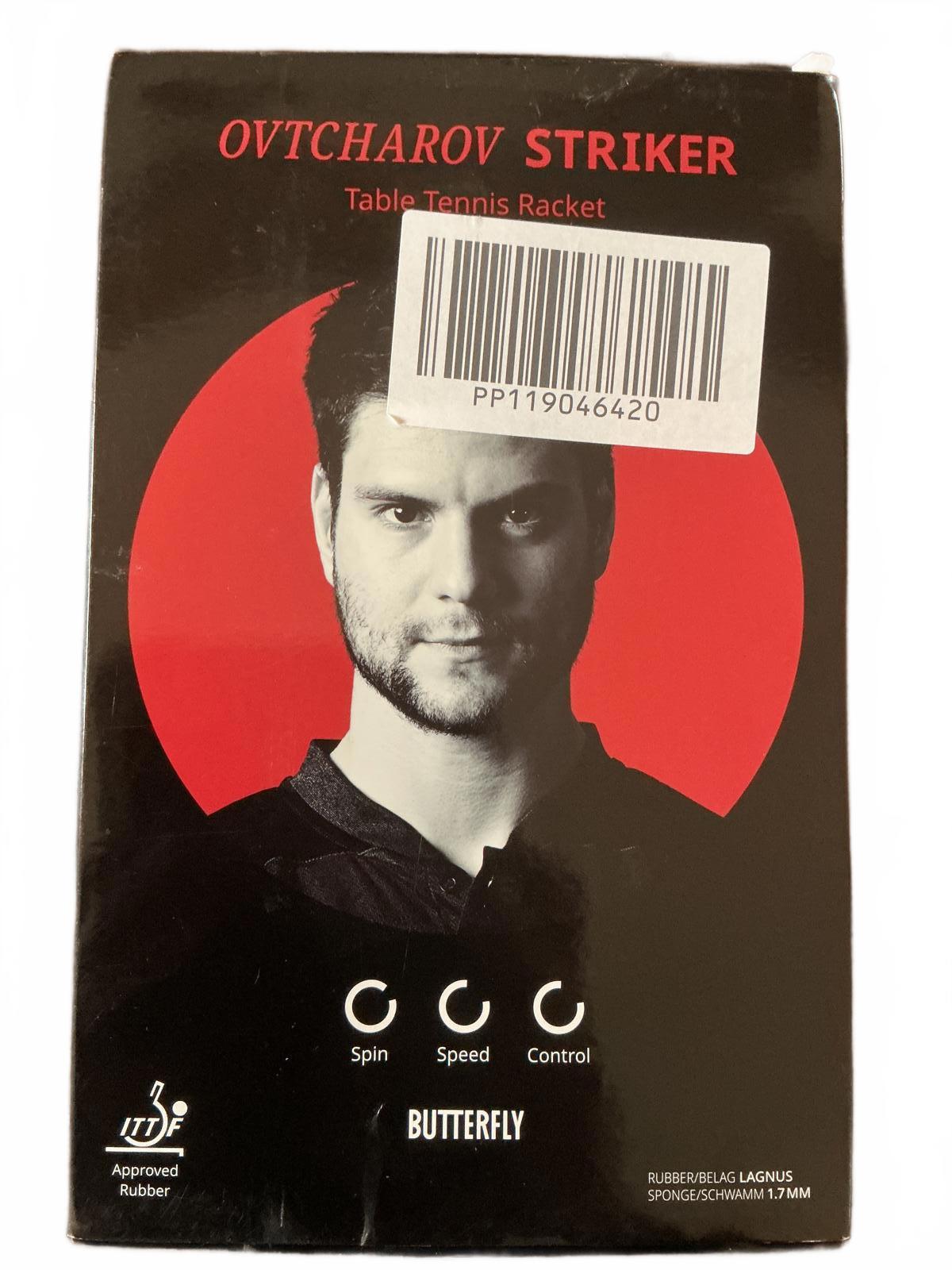Butterfly Ovtcharov Striker Table Tennis Racket Rubber 1.7mm Spin Speed Control
