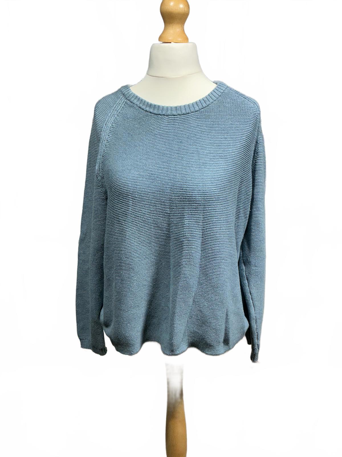 Blue Knit Sweater Size Regular Large Comfortable Casual Style