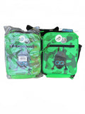 Two Tinc Green Camouflage Insulted Lunch Bags with Monster Print