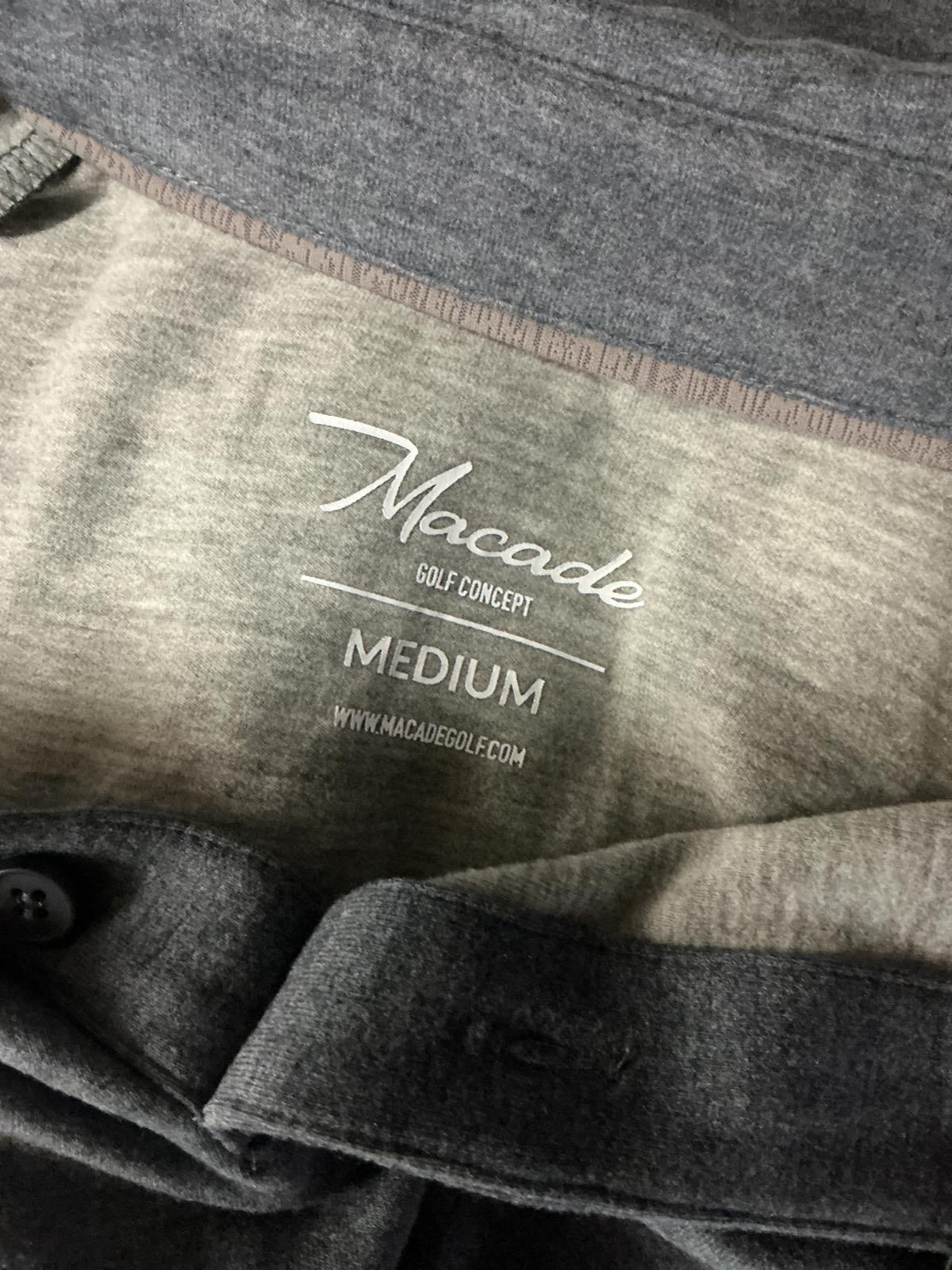 Macade Golf Grey Long Sleeve Polo Shirt Size M