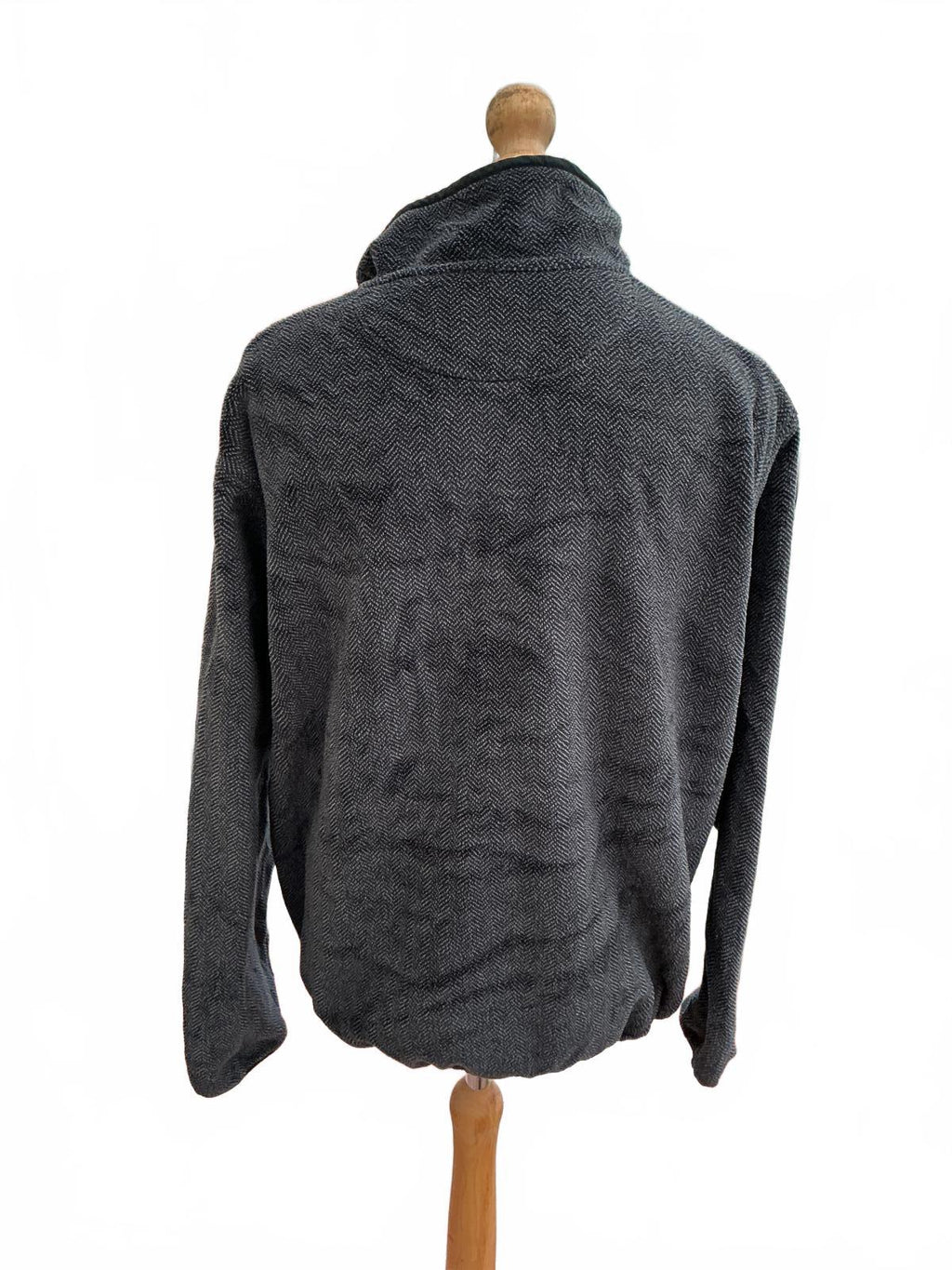 Men's Lands End Black Textured Long Sleeve Xl  Pullover Sweater