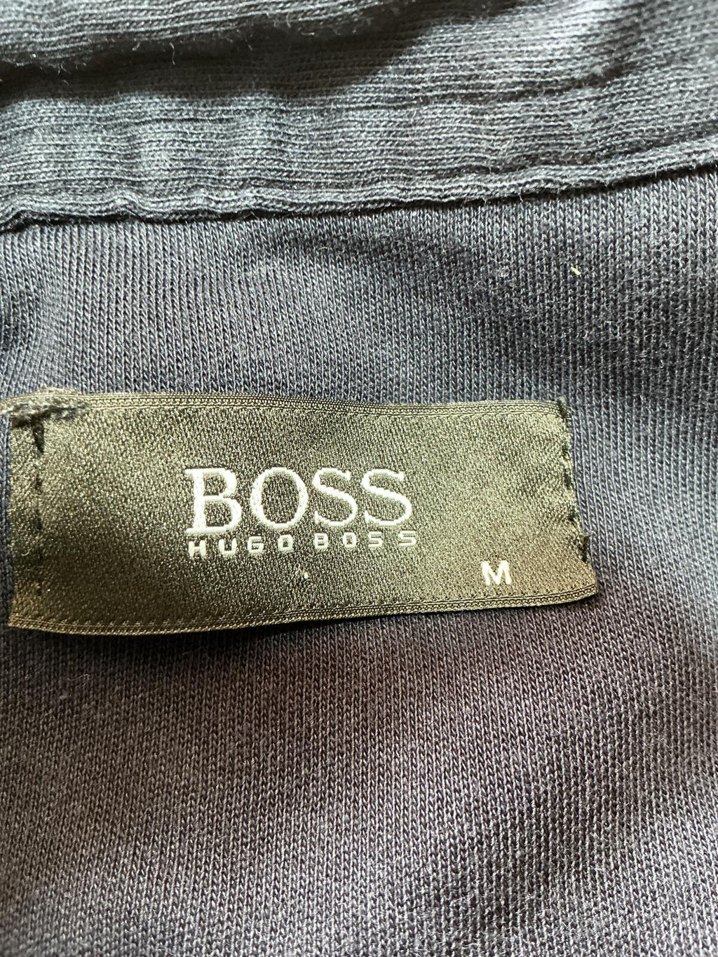 BOSS Navy Blue Polo Shirt Size Regular M Classic Fit Cotton Short Sleeve