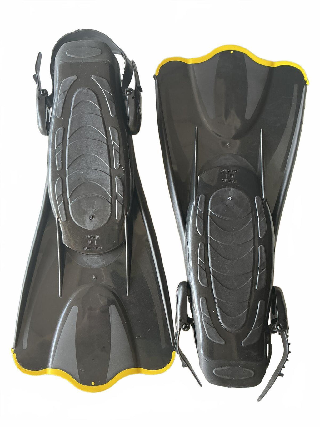 Cressi Rondine Palau Adjustable Swim Fins Flippers Size M-L Black Yellow Uk7-10