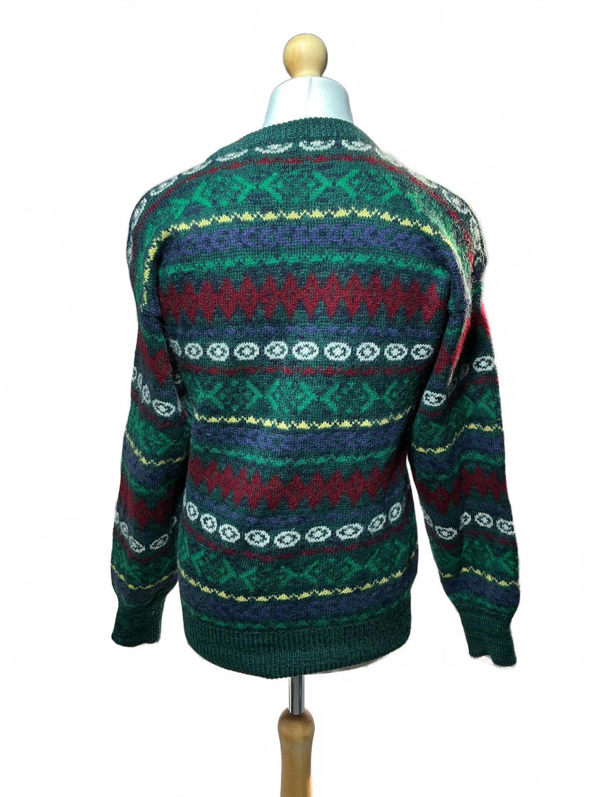 Vintage Men's Patterned Wool Sweater