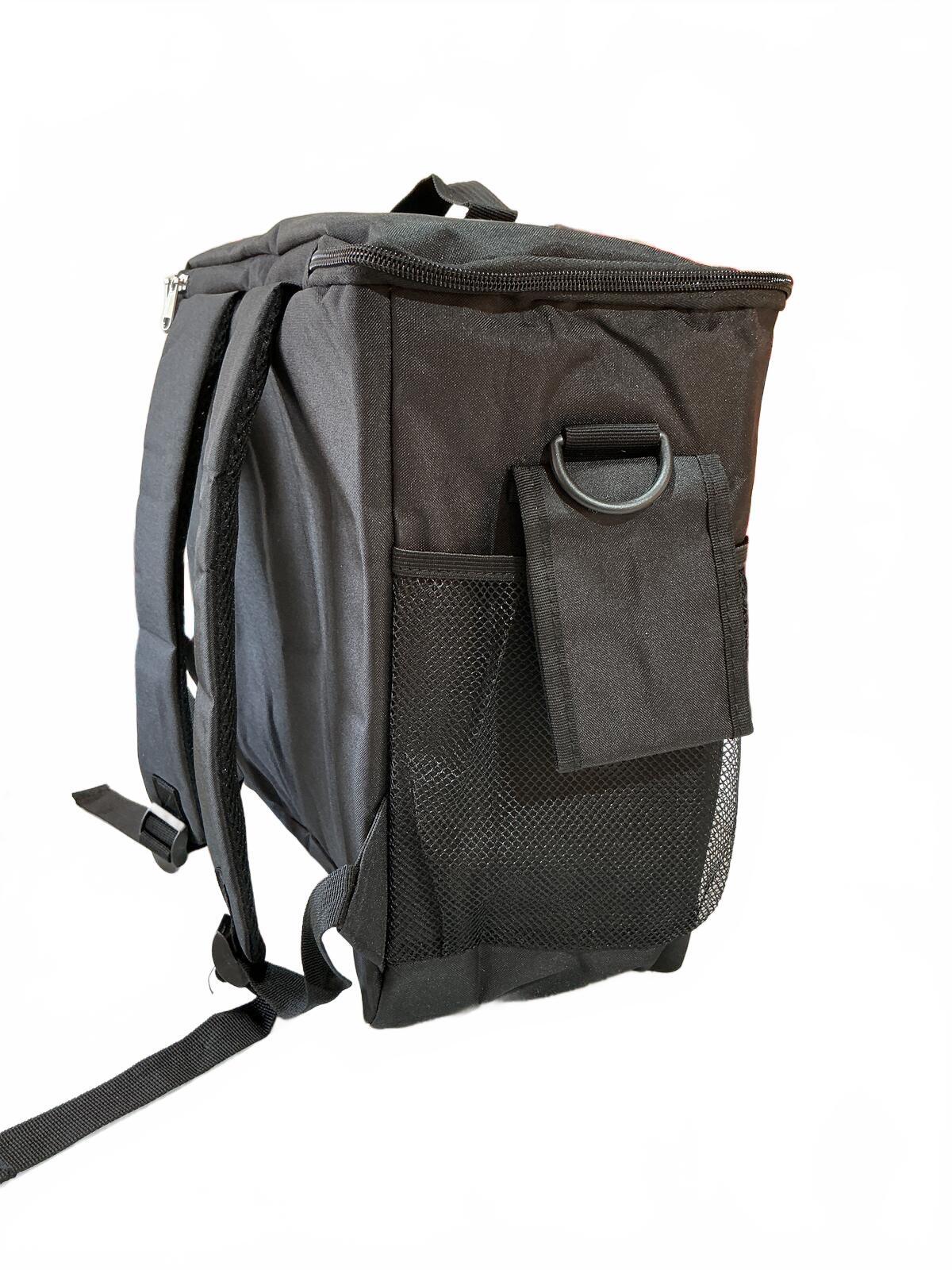 Black Insulated Backpack Cooler Bag with Multiple Pockets Size Medium