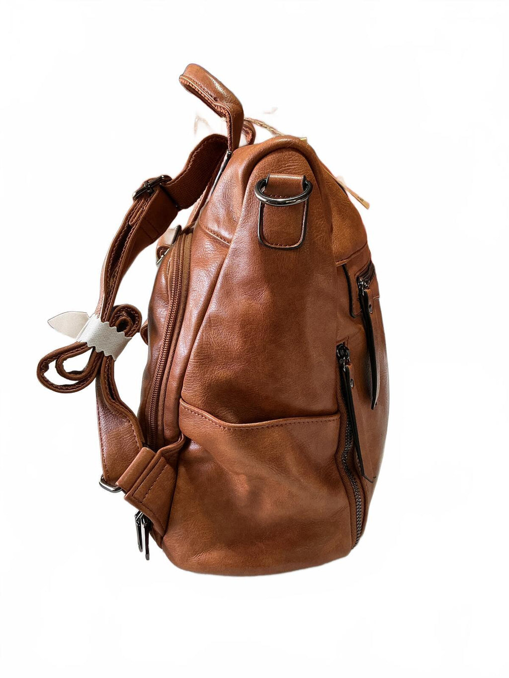 *NEW* Ravuo Brown Faux Leather Backpack Rucksack Laptop Bag Anti Theft 13hX10w
