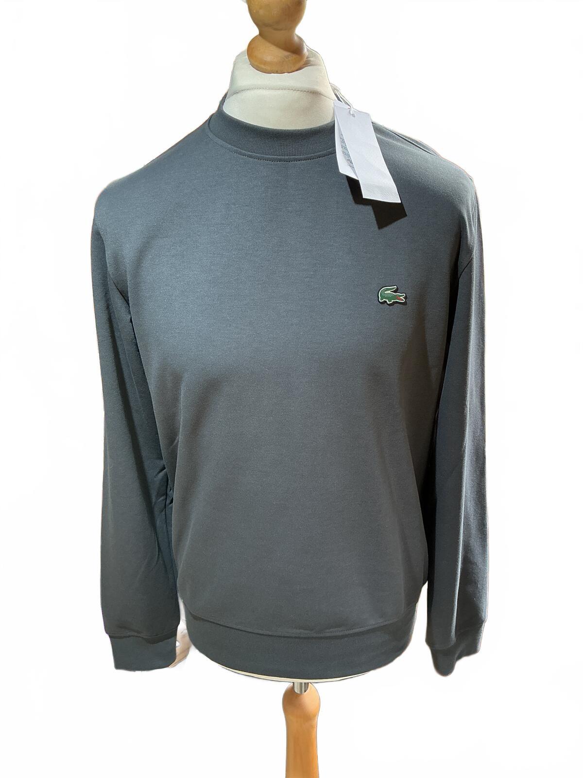 Lacoste Grey Long Sleeve Sweatshirt Jumper Size Regular M Casual Style