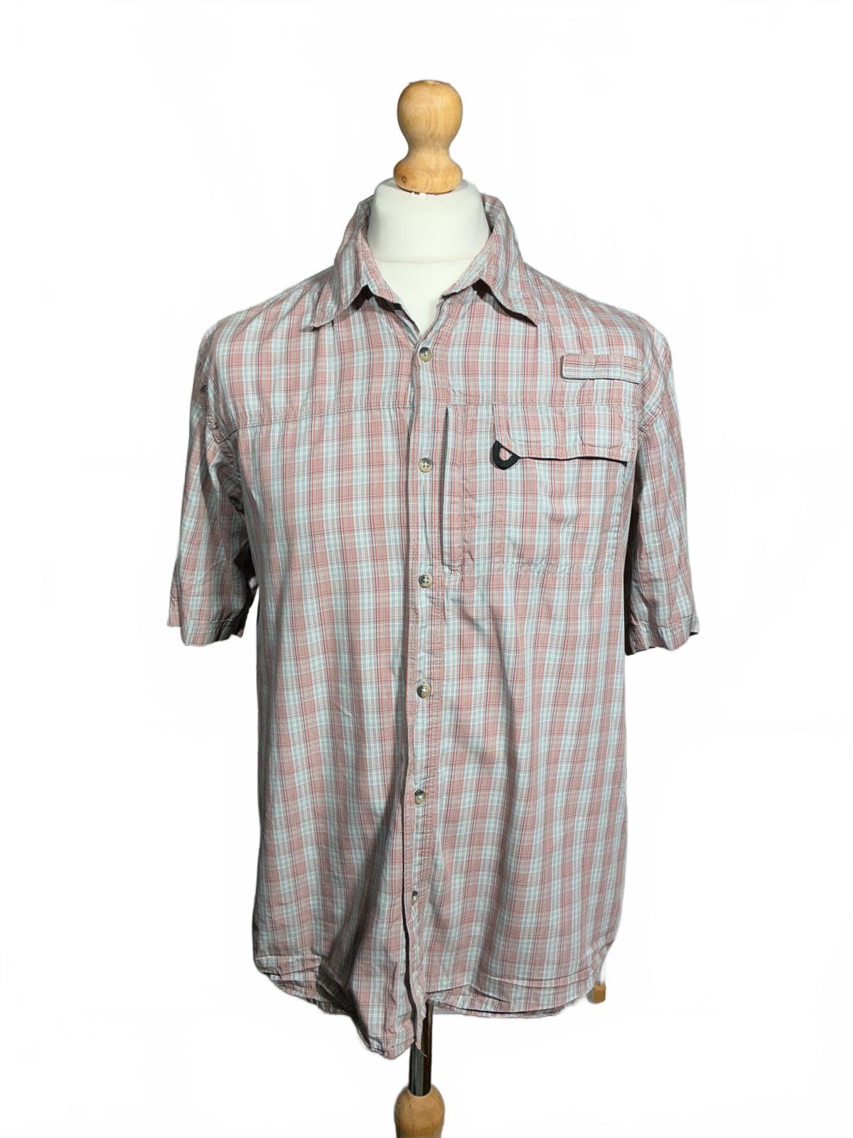 Men's Casual Hiking Short Sleeve Checkered Shirt