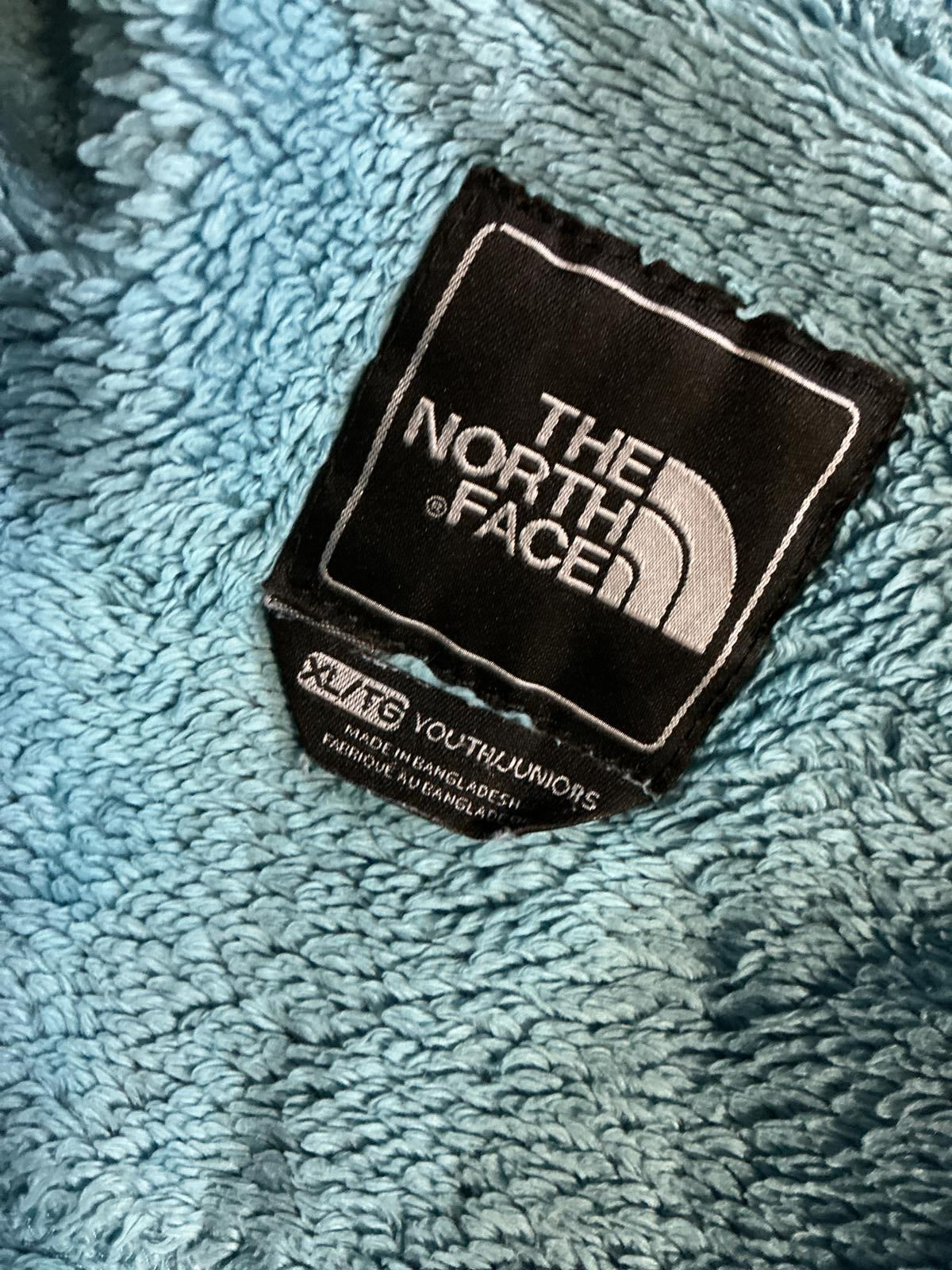 The North Face Girls Fleece Jacket Light Blue and Grey
