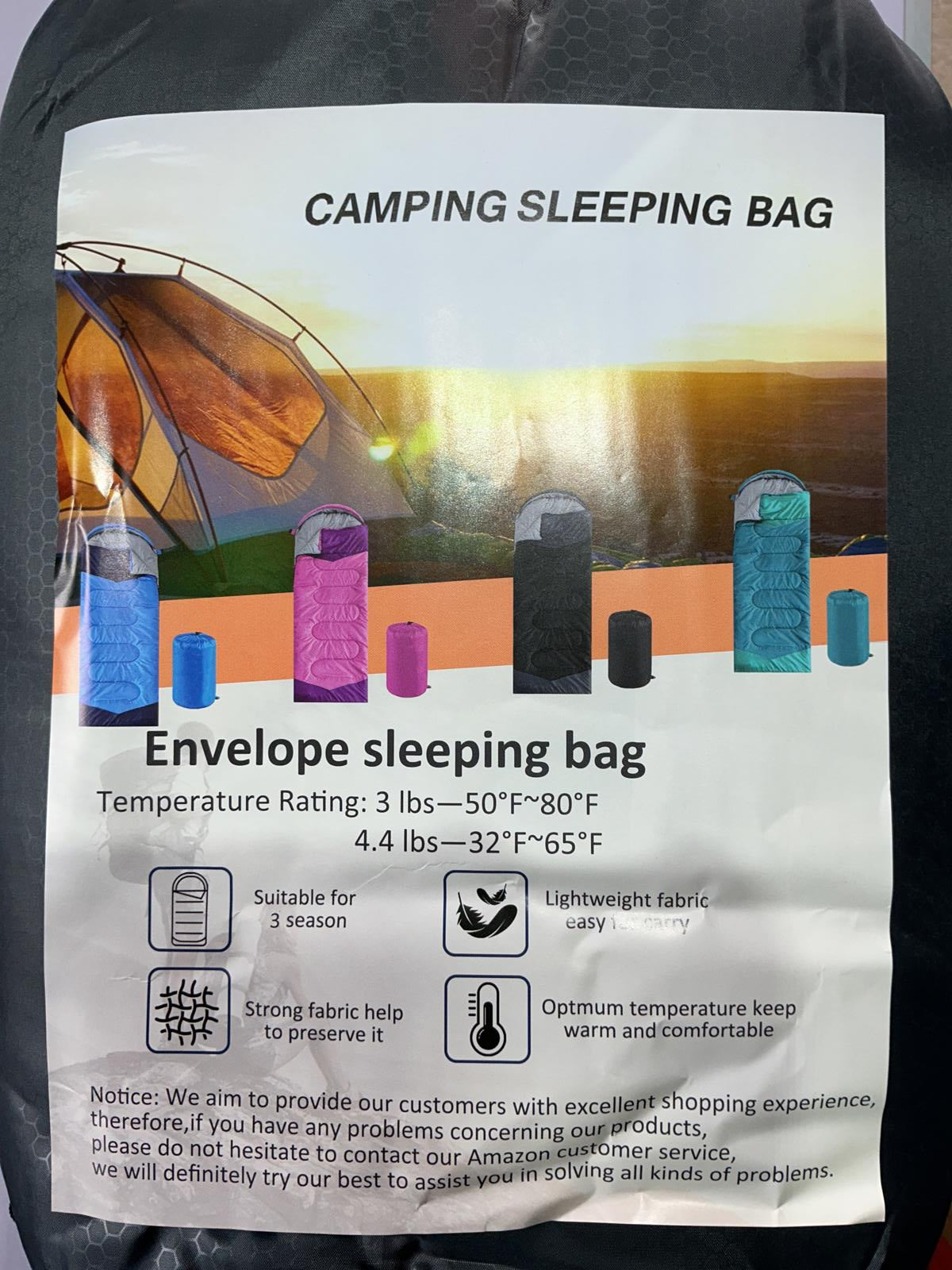 SWTMERRY Camping Sleeping Bag Envelope Style 190x80x30cm Lightweight