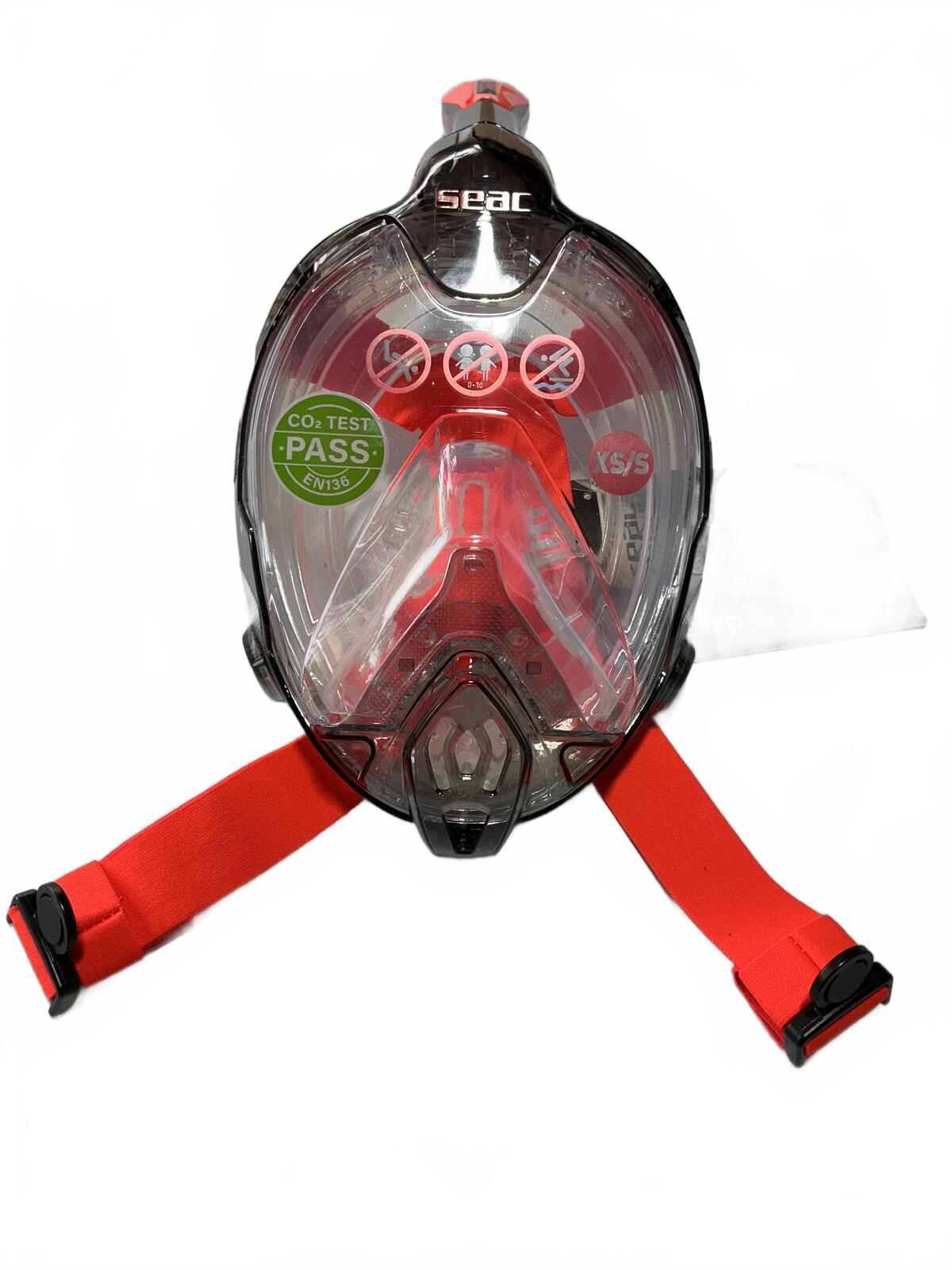 Seac Libera-Fun Full Face Snorkel Mask XS/S Size Red and Black