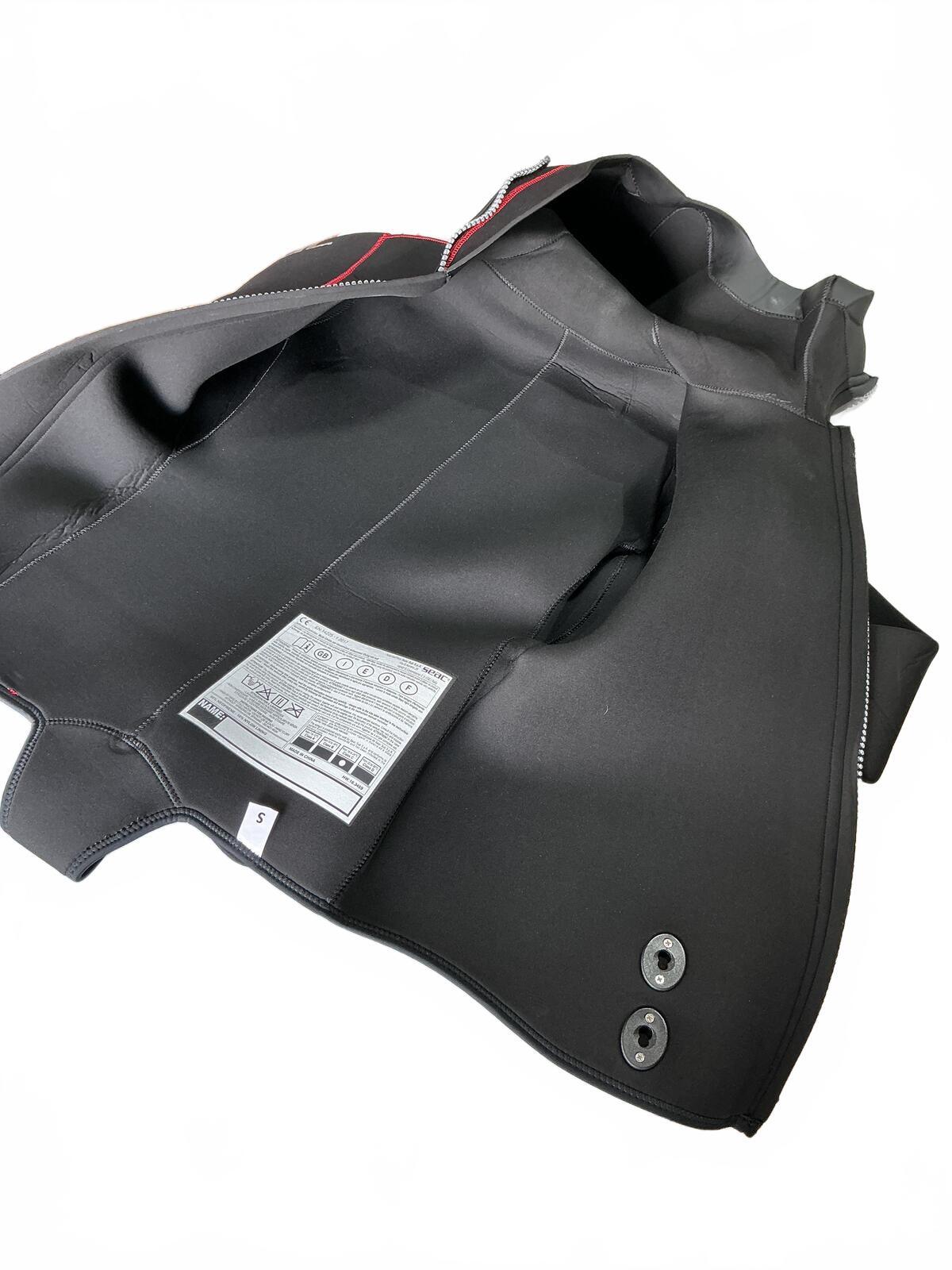 SEAC Privilege 5.0mm Wetsuit Set Hooded Jacket Size S Black Red Dive