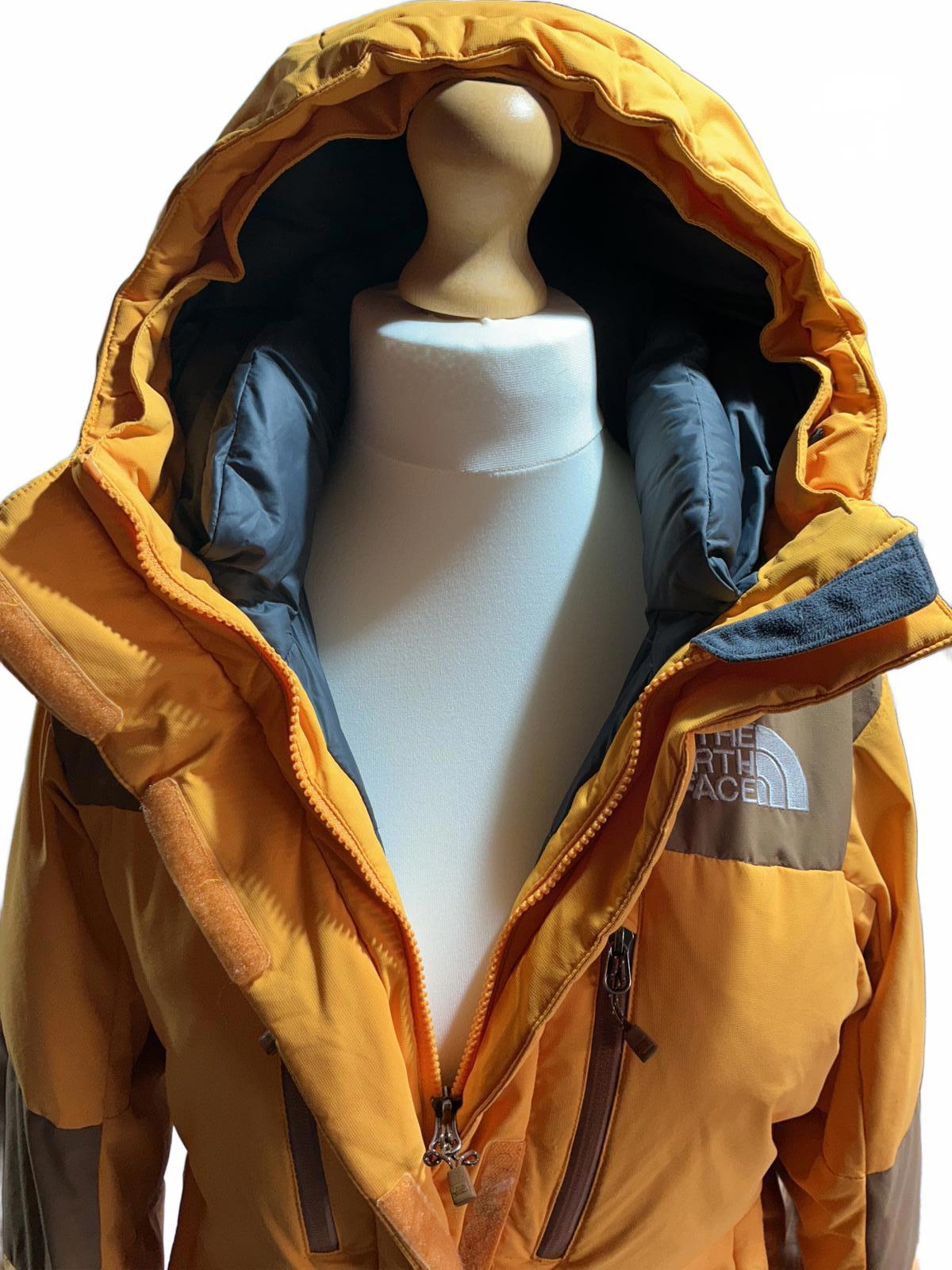 The North Face Ladies Yellow and Brown Puffer Jacket with Hood