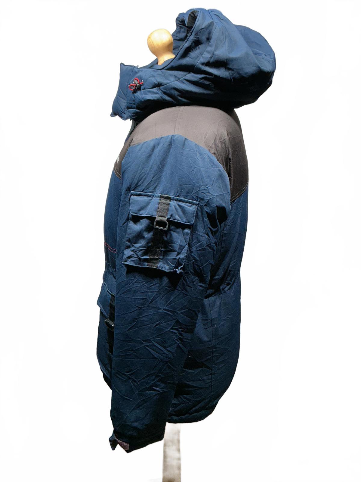 Mountain Equipment Men's Blue and Grey Hooded Puffer Jacket