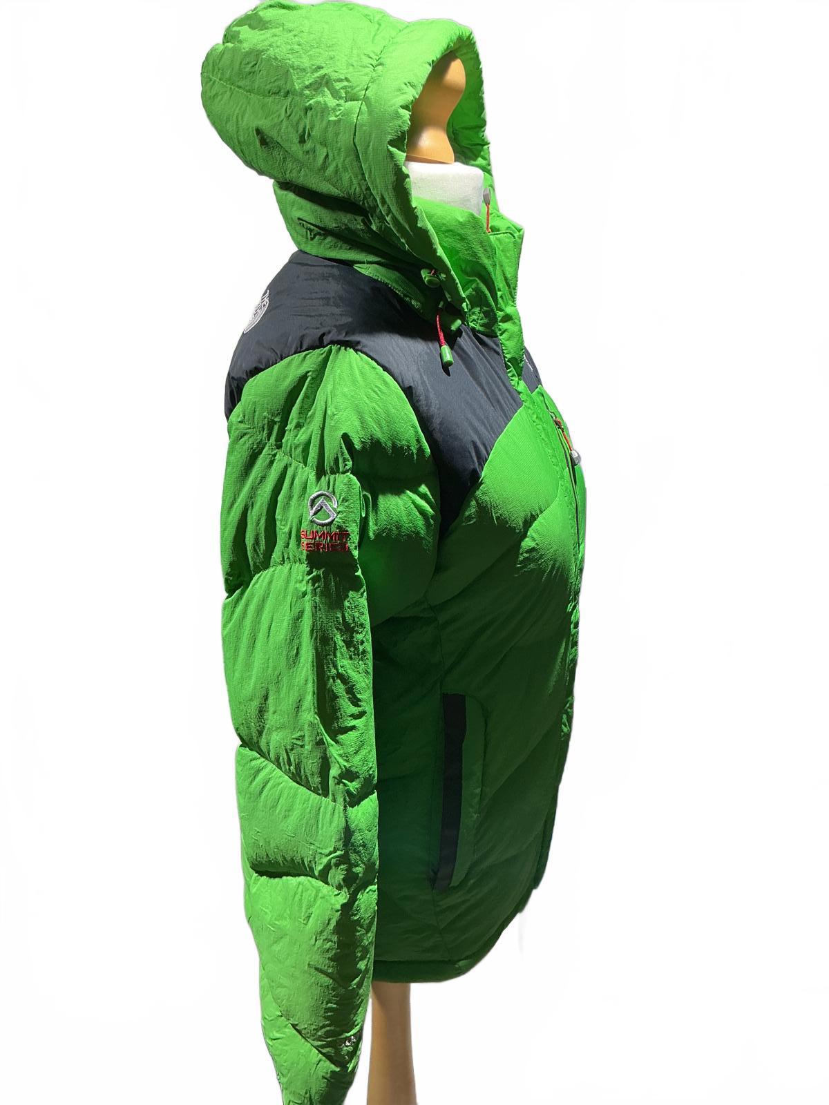 The North Womens Large Face Green and Black Hooded Puffer Jacket