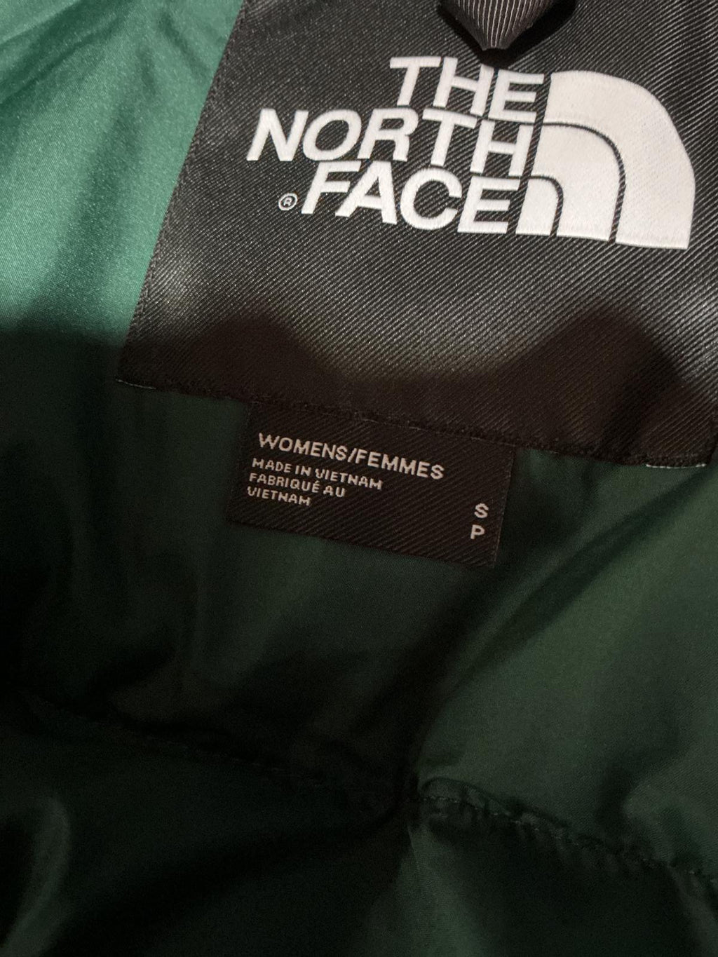 The North Face Small Ladies Down Himalayan Green Puffer Jacket with Hood