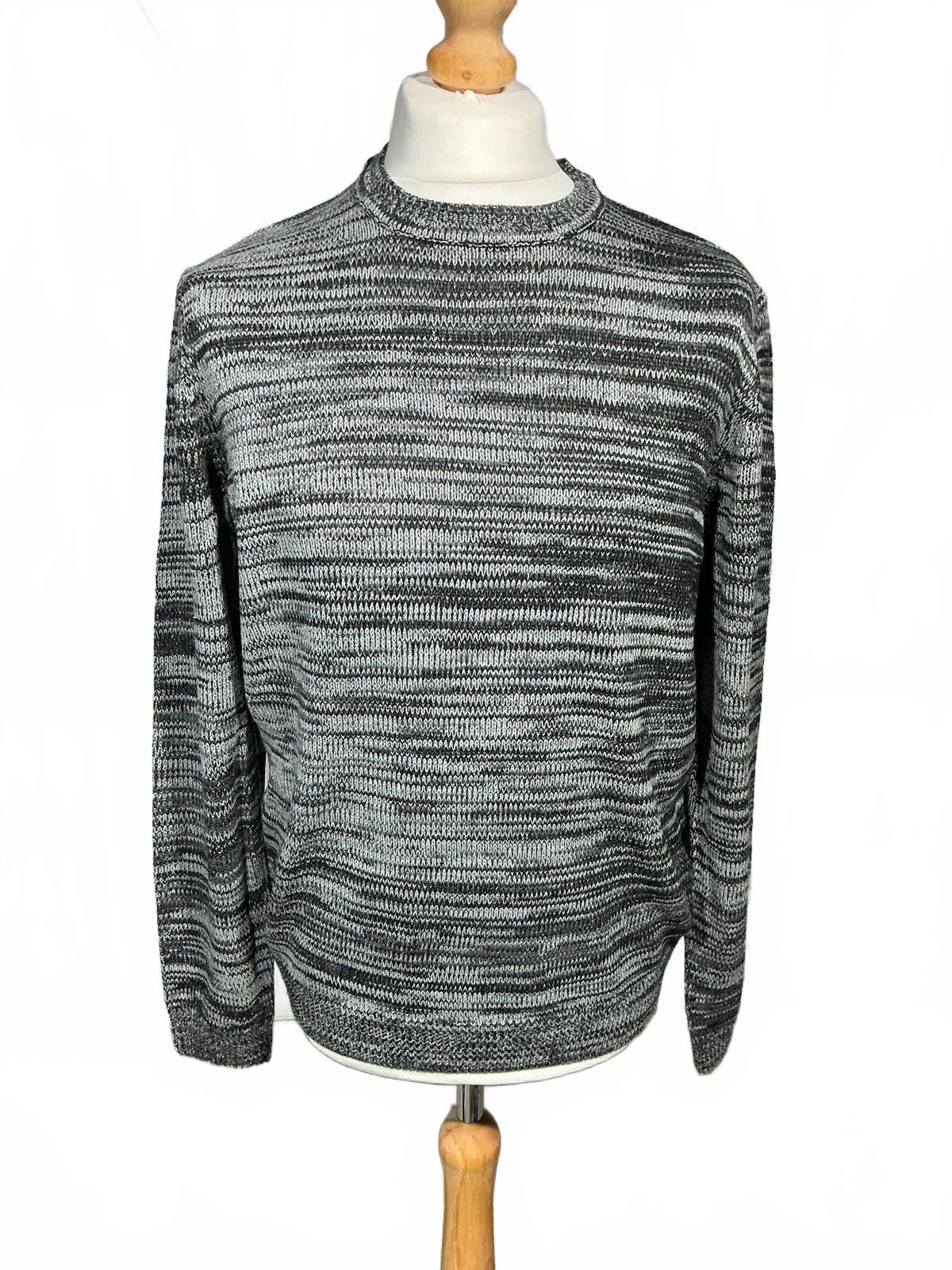 *New* Men's Crew Neck Sweater Grey Black Knit Only and sons