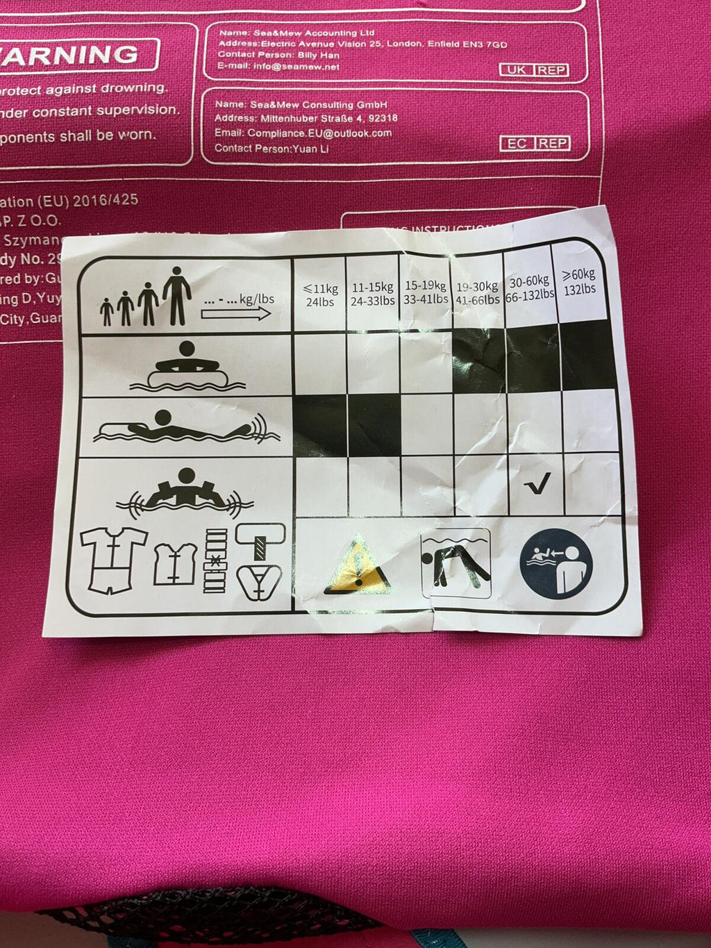 Zeraty Pink Child Swim Safety Vest with Butterfly Design Size 22-50lbs