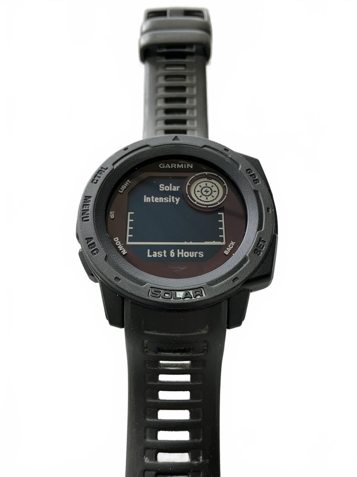 Garmin Instinct Solar GPS Watch — Black & Grey — Rugged Outdoor Smartwatch