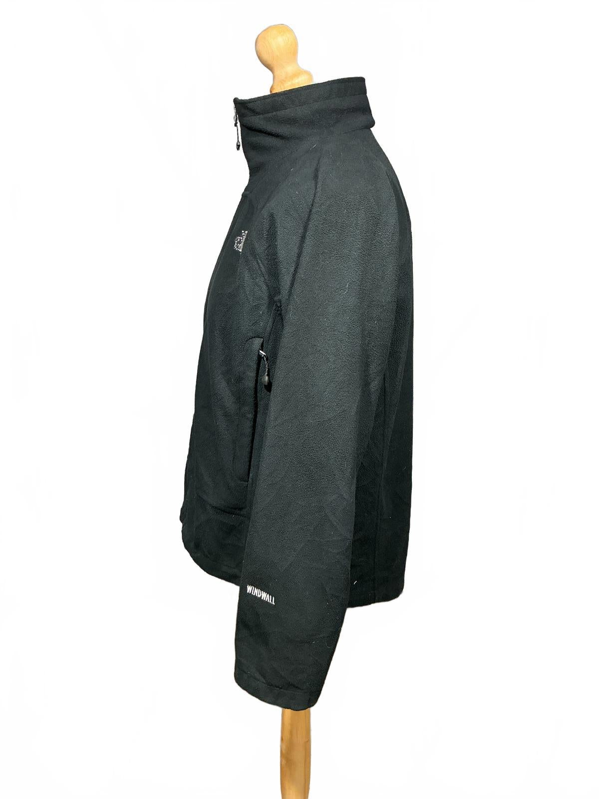 The North Face Mens Black Fleece Jacket Full Zip Windwall