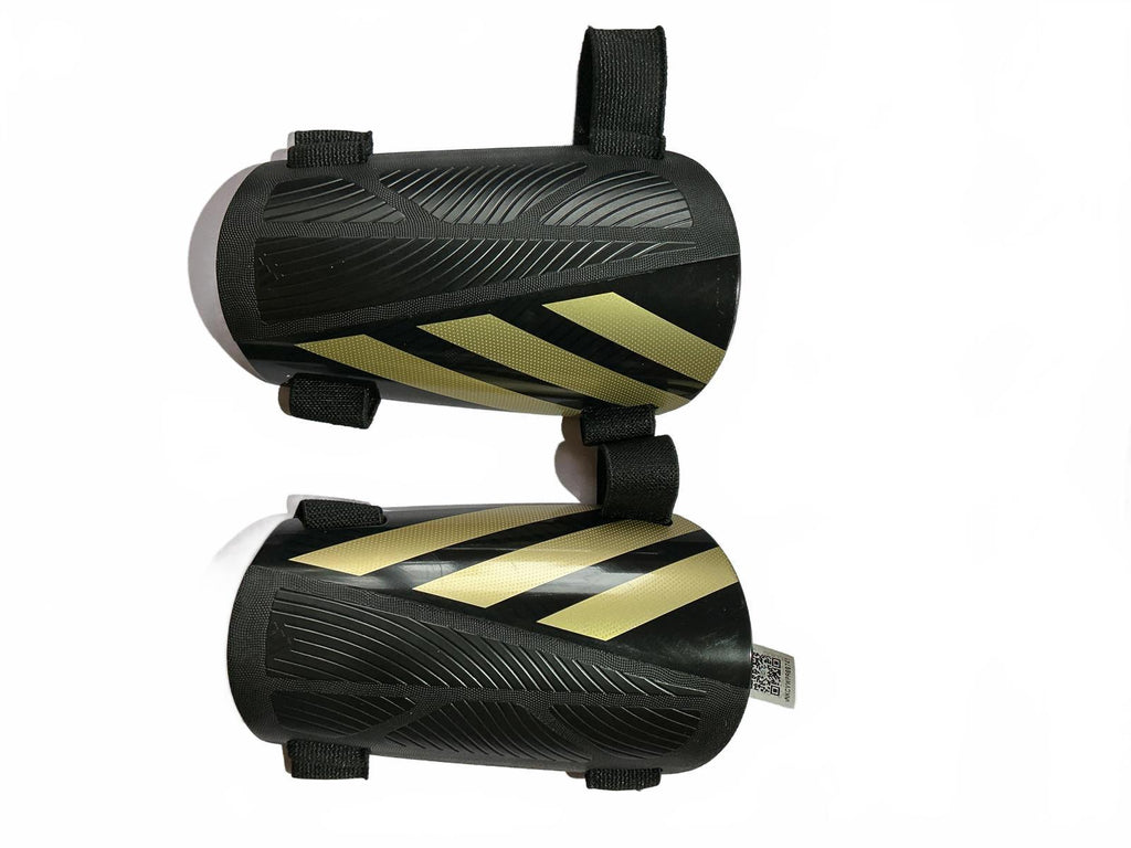 Adidas Football Soccer Shin Guards Black Gold Size Medium+Tpu Studs