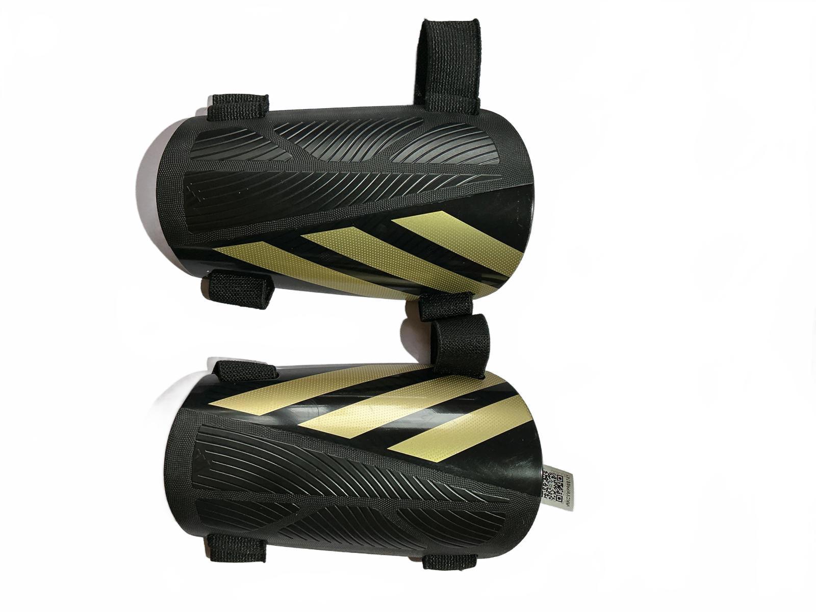 Adidas Football Soccer Shin Guards Black Gold Size Medium+Tpu Studs