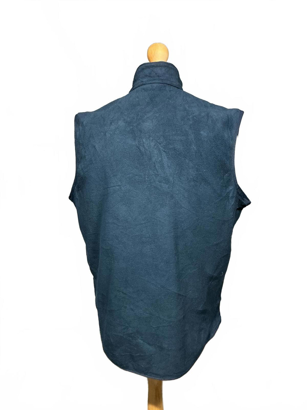 Men's Navy Blue Fleece Vest Lands End with Full Zip