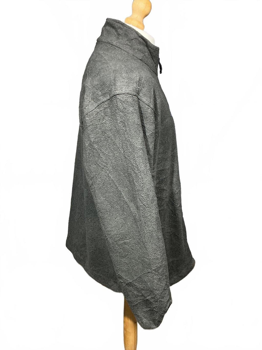 Men's Grey Lands End Fleece Jacket Full Zip Lightweight Outerwear