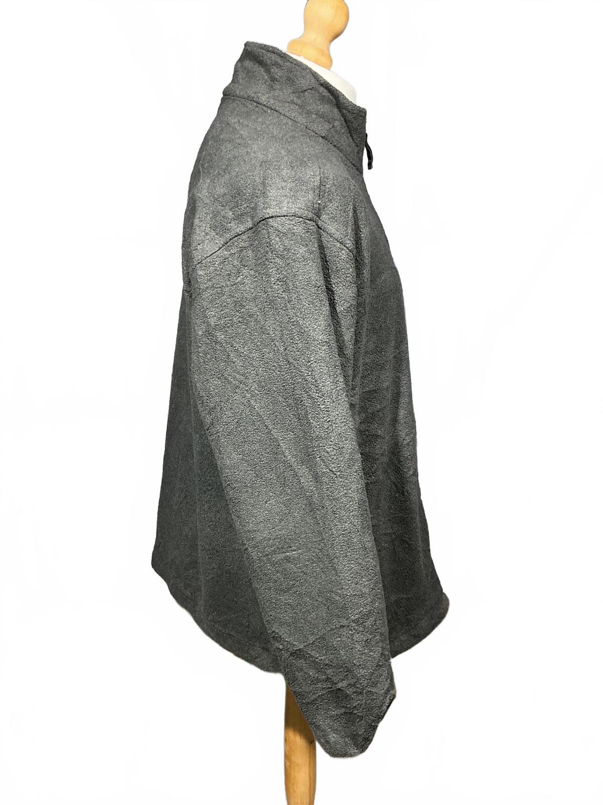 Men's Grey Lands End Fleece Jacket Full Zip Lightweight Outerwear