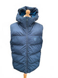 Timberland Navy Blue Puffer Down Gilet Body Warmer Vest Hooded Size Regular L