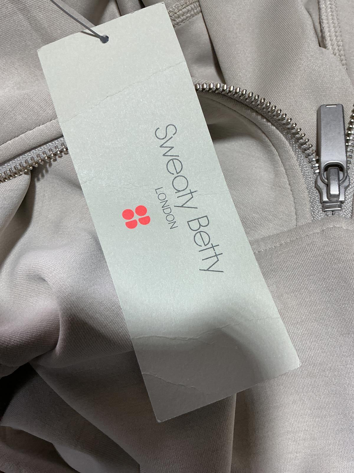 Sweaty Betty Longline Beige Half-Zip Soft Touch Sweatshirt Size small
