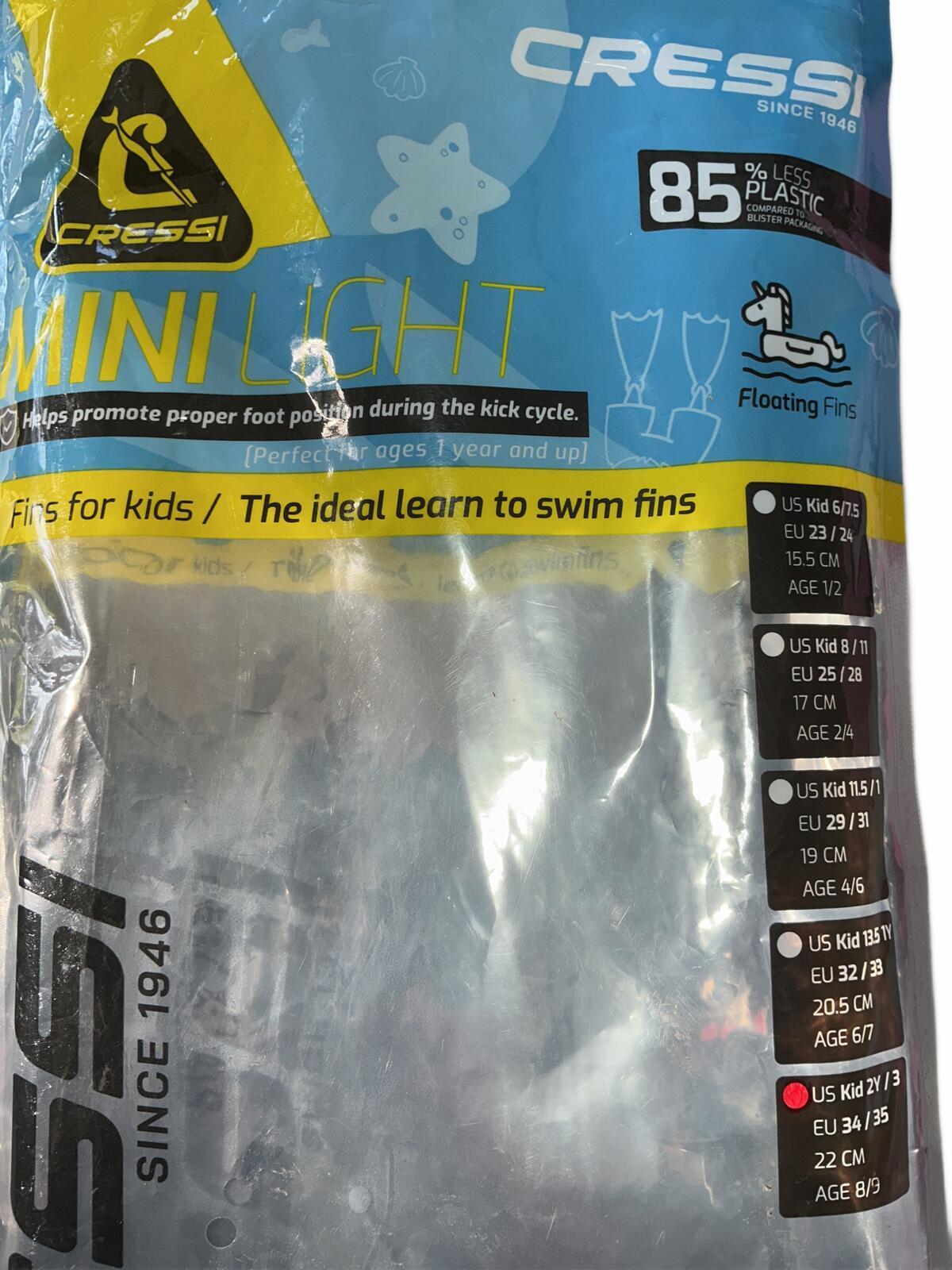 Cressi Mini Light Swim Fins Pink Size EU 34/35 UK 1/2 US 2/3 Y Kids
