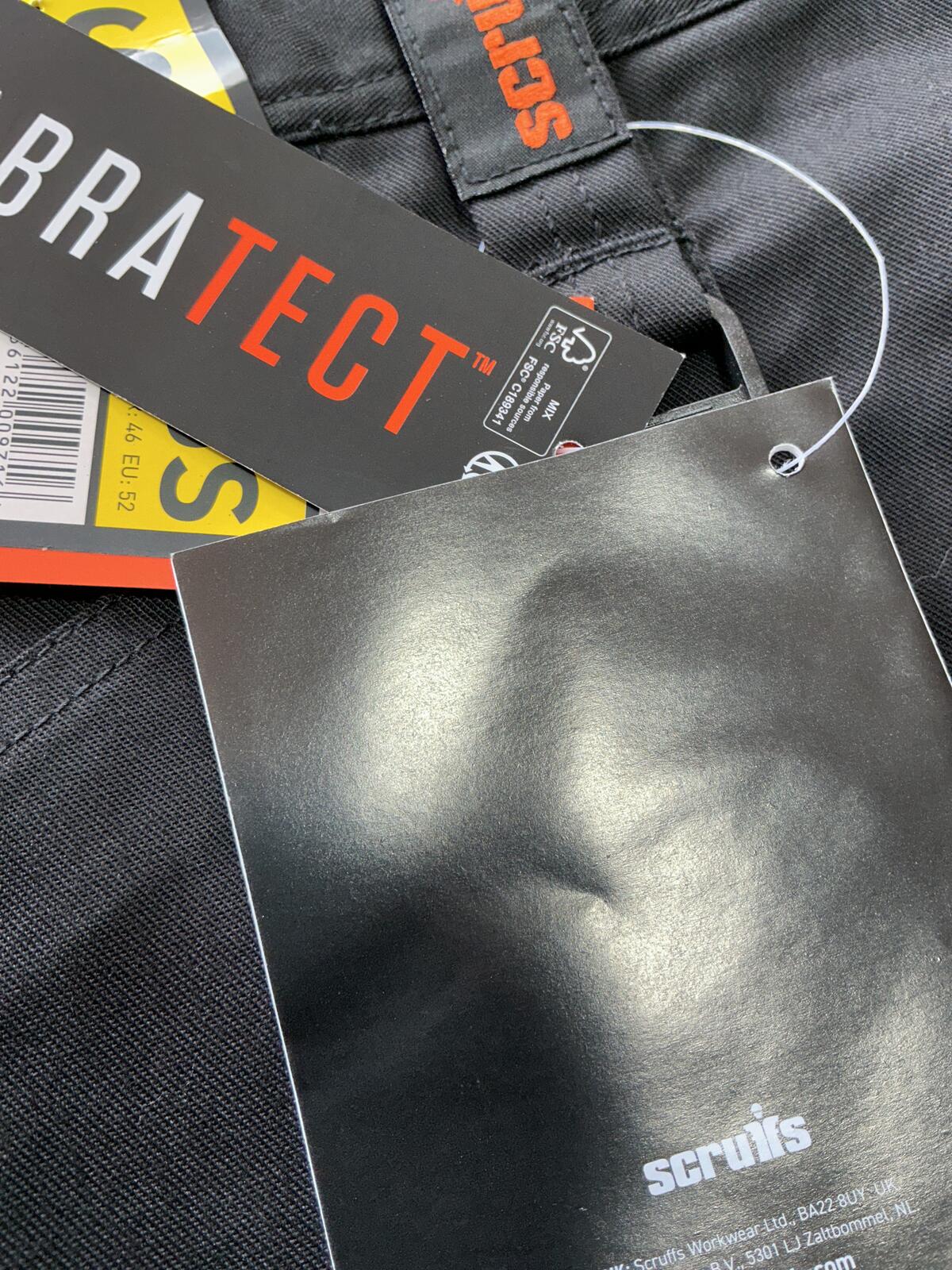Scruffs Worker Trouser Plus Black Size 36S Durable Workwear Trousers