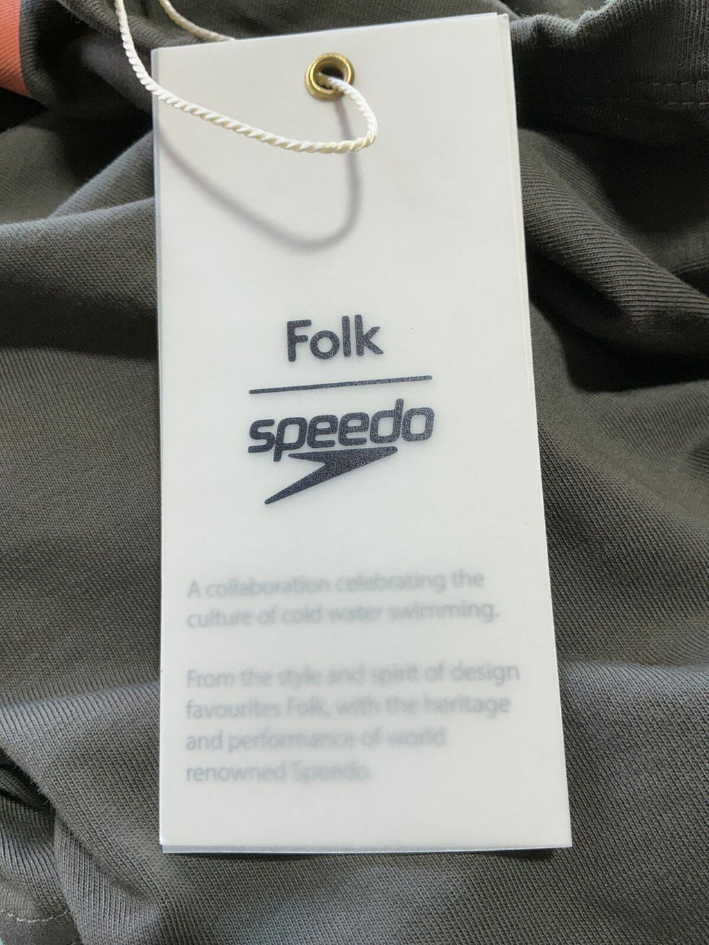 Folk x Speedo Men's XS Grey Casual T-Shirt with Back Graphic Print