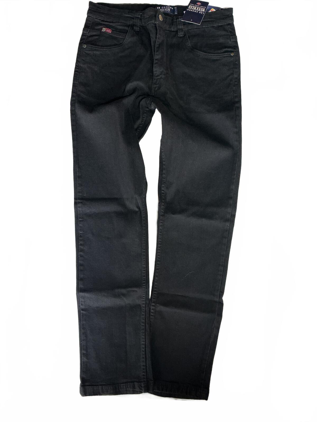 Lee Cooper Long Leg Workwear Black Jeans 34/33 Classic Fit Durable Denim Pants