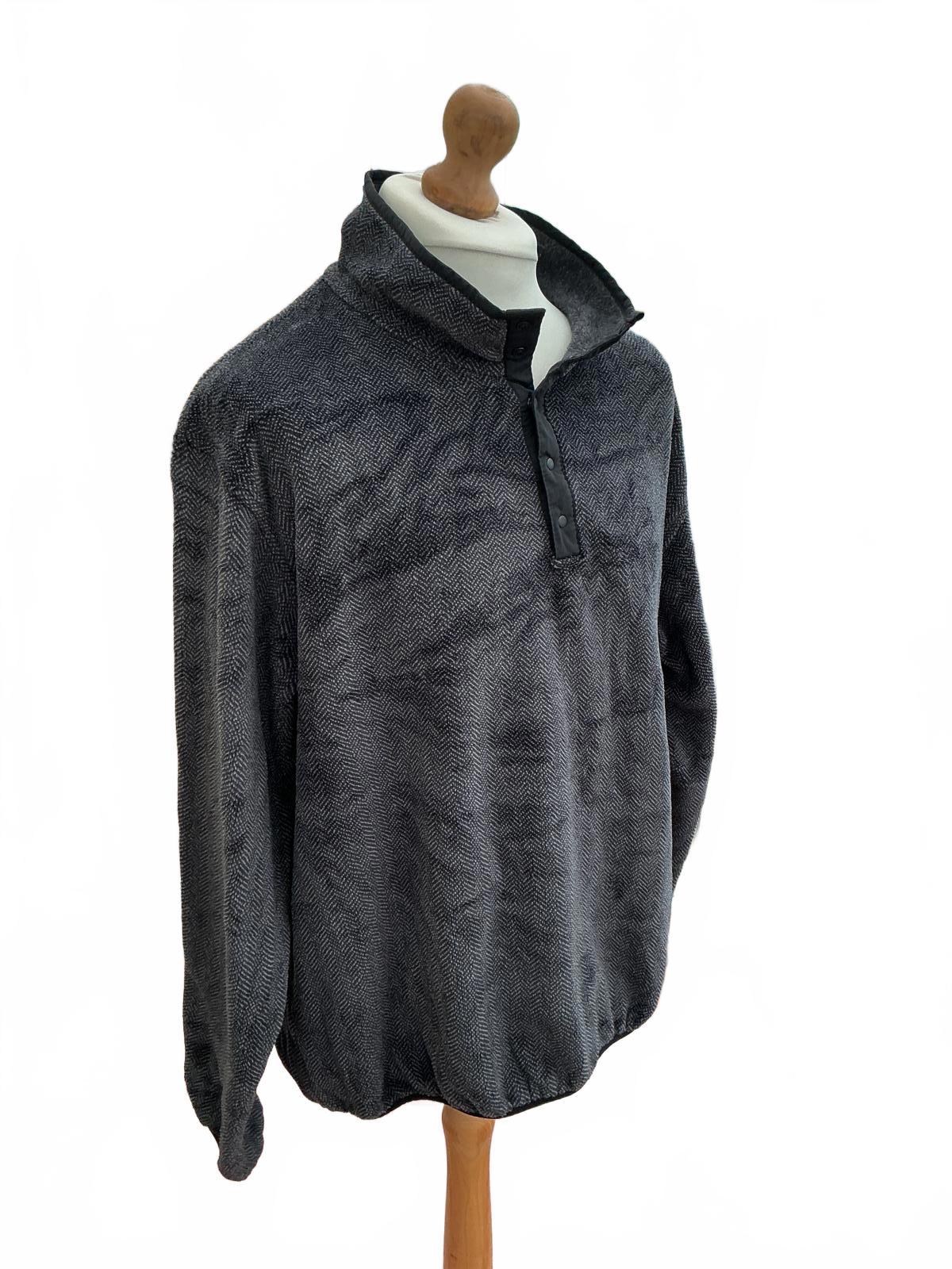 Men's Lands End Black Textured Long Sleeve Xl  Pullover Sweater