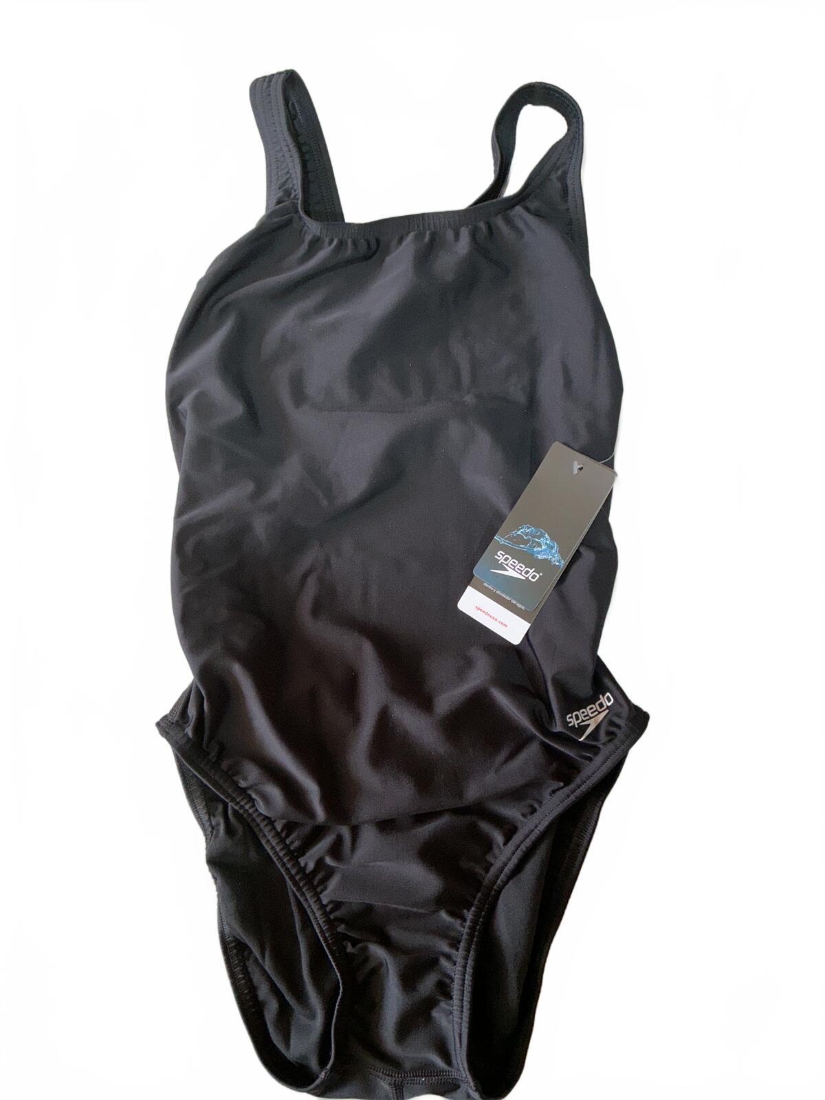 *NEW* Speedo Pro LT Black One-Piece Swimsuit Size 10/36 Swimwear