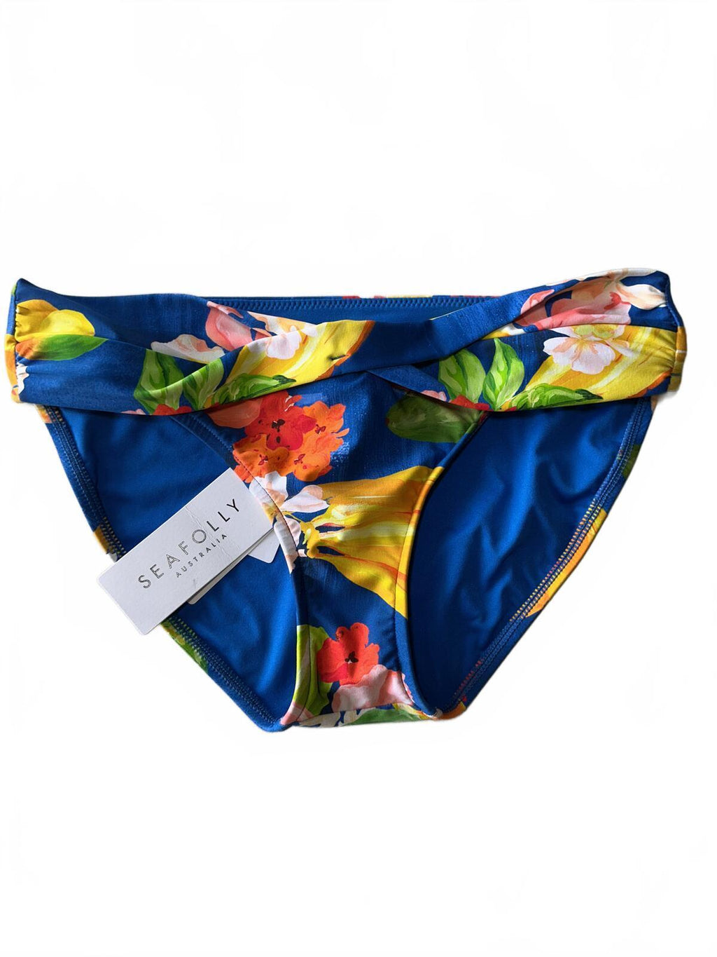 Seafolly Floral Bikini Bottoms Blue Size 10 Swimwear Beachwear