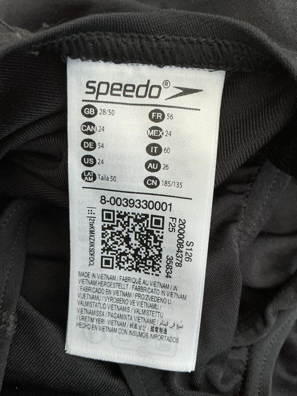 Speedo Black One-Piece Endurance + Swimsuit Size UK 28/50